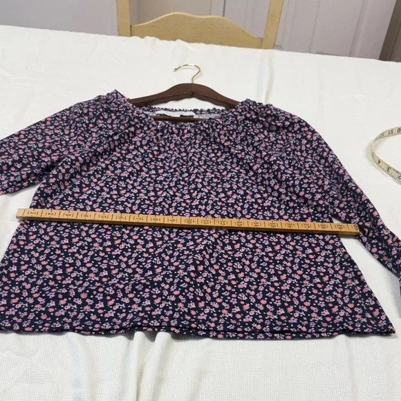 Madison Navy Long-Sleeve Tee with Pink Floral Print - Picture 5 of 7